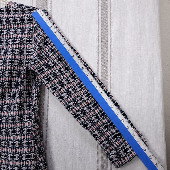MDMS‎ M-Conzept Blazer Medium Navy Blue Geometric Pattern Office Twee Cute - Picture 12 of 12